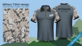 Military polo t-shirt design, with camouflage print clothes for jungle, hiking trekking or hunter, Vector eps10 file