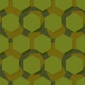 Military polygonal seamless pattern. Army abstract hexagon texture. Protective ornament for soldiers. Green soldiery background. Royalty Free Stock Photo