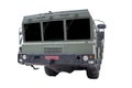 Military powerful vehicle for transporting and launching missiles on a white background