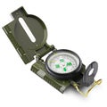 Military precision compass isolated on white Royalty Free Stock Photo