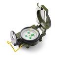Military precision compass isolated on white Royalty Free Stock Photo