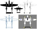 Military Propeller Airplanes Illustration Vector