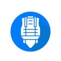 Military body armour flat style vector icon. Army equipment.