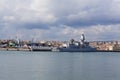 Military radar ship anchored in Catania dock