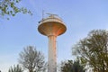 Military radar  silhouette on clear sky Royalty Free Stock Photo