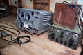 Military radio station and telephone of soviet partisans in war