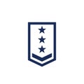 Military rank, army epaulettes icon