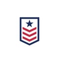 Military rank, army icon on white