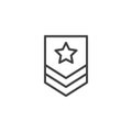 Military rank line icon Royalty Free Stock Photo