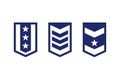 Military ranks, army epaulettes set on white