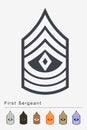 Military Ranks and Insignia. Stripes and Chevrons of Army