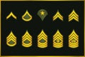 Military Ranks Stripes and Chevrons. Vector Set Army Insignia Royalty Free Stock Photo