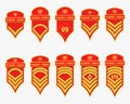 Military Ranks Stripes and Chevrons. Vector Set Army Insignia