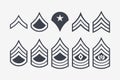 Military Ranks Stripes and Chevrons. Vector Set Army Insignia Royalty Free Stock Photo