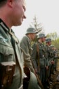 Military re - enactors in German uniform world war II. German soldiers.