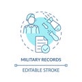 Military records blue concept icon