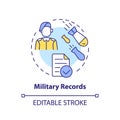 Military records concept icon