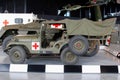 Military Red Cross ambulance jeep in the National Military Museum in Soesterberg, Netherlands