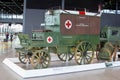 Red Cross ambulance carriage from 1906 in the National Military Museum in Soesterberg, Netherlands