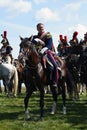 Military reenactors at Borodino battle historical reenactment in Russia Royalty Free Stock Photo