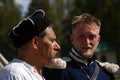 Military reenactors at Borodino battle historical reenactment in Russia Royalty Free Stock Photo