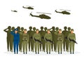 Military regime flat vector illustration