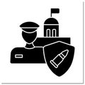 Military regime glyph icon