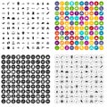 100 military resources icons set vector variant