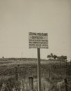 Military Restricted Area Sign in 1950s Italy