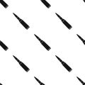Military rifle bullet icon in black style isolated on white background. Military and army pattern stock vector Royalty Free Stock Photo
