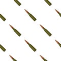 Military rifle bullet icon in cartoon style isolated on white background. Military and army pattern stock vector Royalty Free Stock Photo