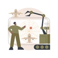 Military robotics abstract concept vector illustration.