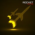 Military rocket with glowing dots Royalty Free Stock Photo