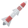 Military rocket. Missile color icon. Dangerous weapon Royalty Free Stock Photo