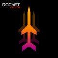 Military rocket in style gradient Royalty Free Stock Photo