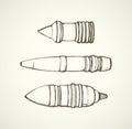 Military rocket. Vector drawing Royalty Free Stock Photo