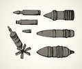 Military rocket. Vector drawing Royalty Free Stock Photo