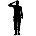 Military salute vector illustration by crafteroks Royalty Free Stock Photo