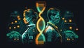 Military scientists working on a DNA strain. Generative AI.