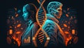 Military scientists working on a DNA strain. Generative AI.