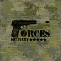 Military seamless background with text vector