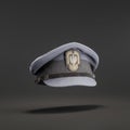 A military service cap. Polish air force in the west officerss cap. Old vintage historic military suit. from side view, 3d Royalty Free Stock Photo