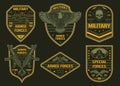 Military set emblem colorful vintage Royalty Free Stock Photo