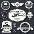 Military set label template of emblem element for your product or design, logo, element, web and mobile applications Royalty Free Stock Photo