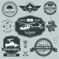 Military set label template of emblem element for Royalty Free Stock Photo