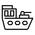 Military ship icon outline vector. Maritime battleship Royalty Free Stock Photo