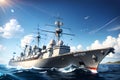 Military ship illustration