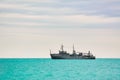 Military Ship in the Sea Royalty Free Stock Photo