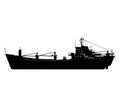 Military ship silhouette. Vector EPS10. Royalty Free Stock Photo