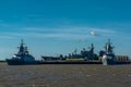 Military ships at the naval base. Royalty Free Stock Photo